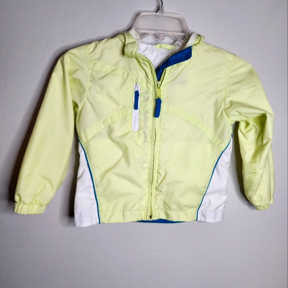 Columbia Light Weight Hooded Jacket, Yellow/Light Green, Youth‎ Girls 4/5